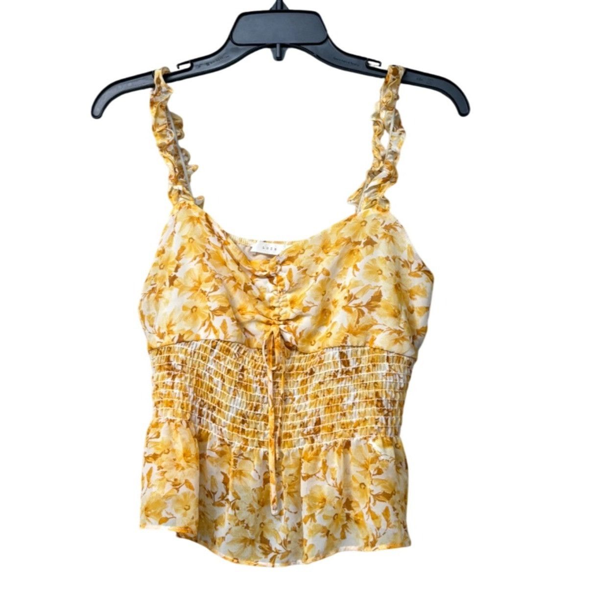 Other Lush Floral Tie Front Tank Top Gold Brown, Sz. S Size S / US 4 / IT 40 - 5 Thumbnail