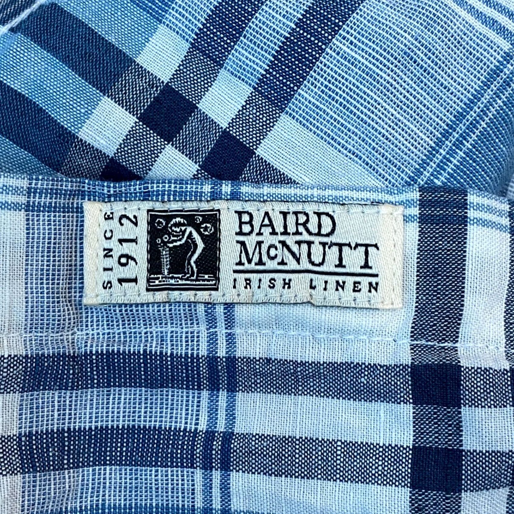 J.Crew J.CREW Shirt Mens Small Blue Plaid Button-Down Linen Cotton Long Sleeve Pocket Size US S / EU 44-46 / 1 - 5 Thumbnail