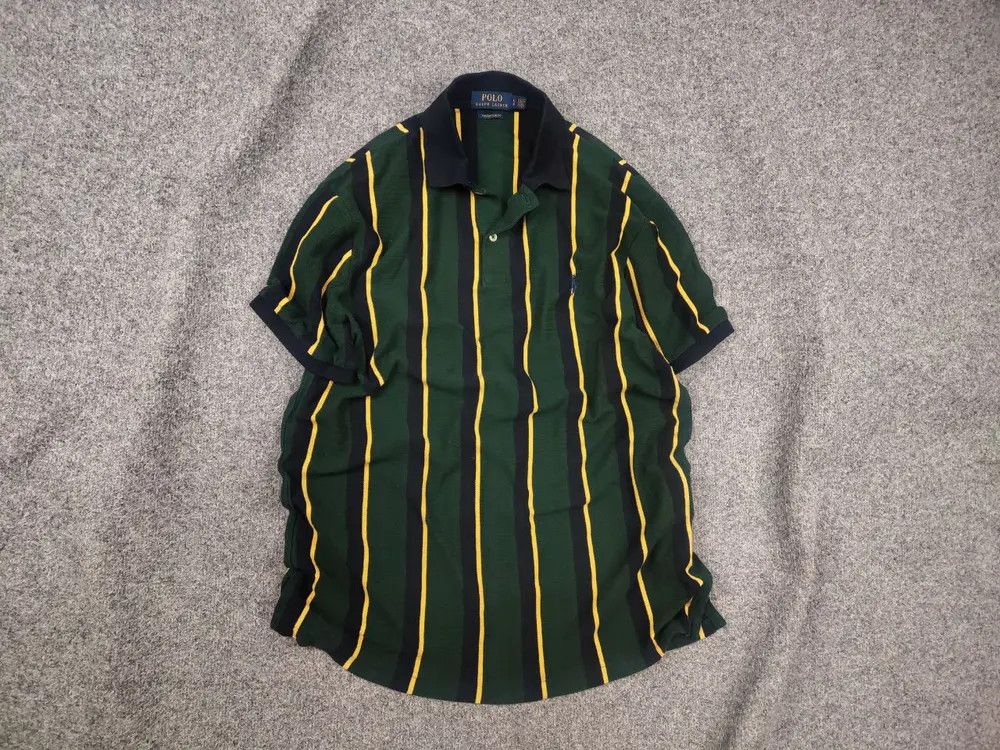 Polo Ralph Lauren Polo by Ralph Lauren custom fit stripe green Vintage T Shirt Size US L / EU 52-54 / 3 - 1 Thumbnail