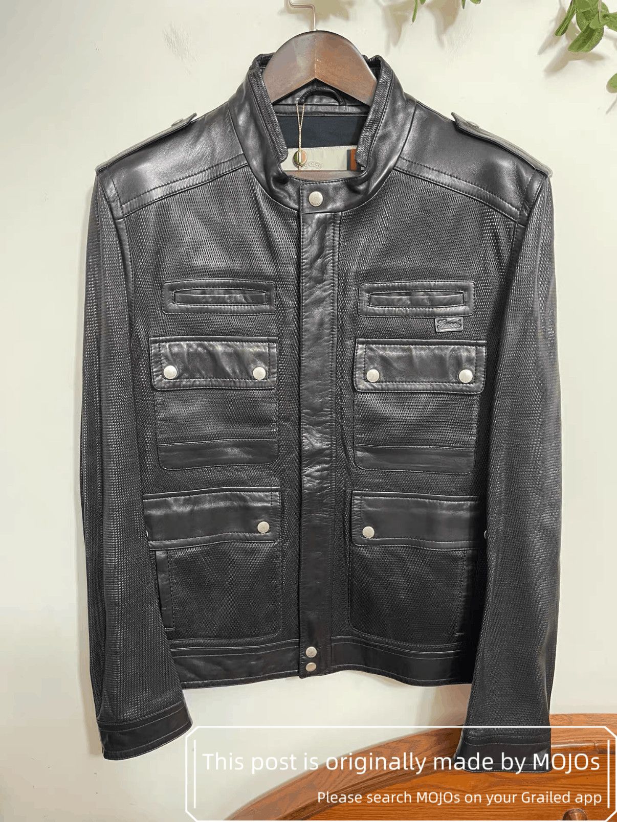 Gucci Sz 52 Gucci Leather Jacket mojos1237251237 Size US L / EU 52-54 / 3 - 1 Thumbnail