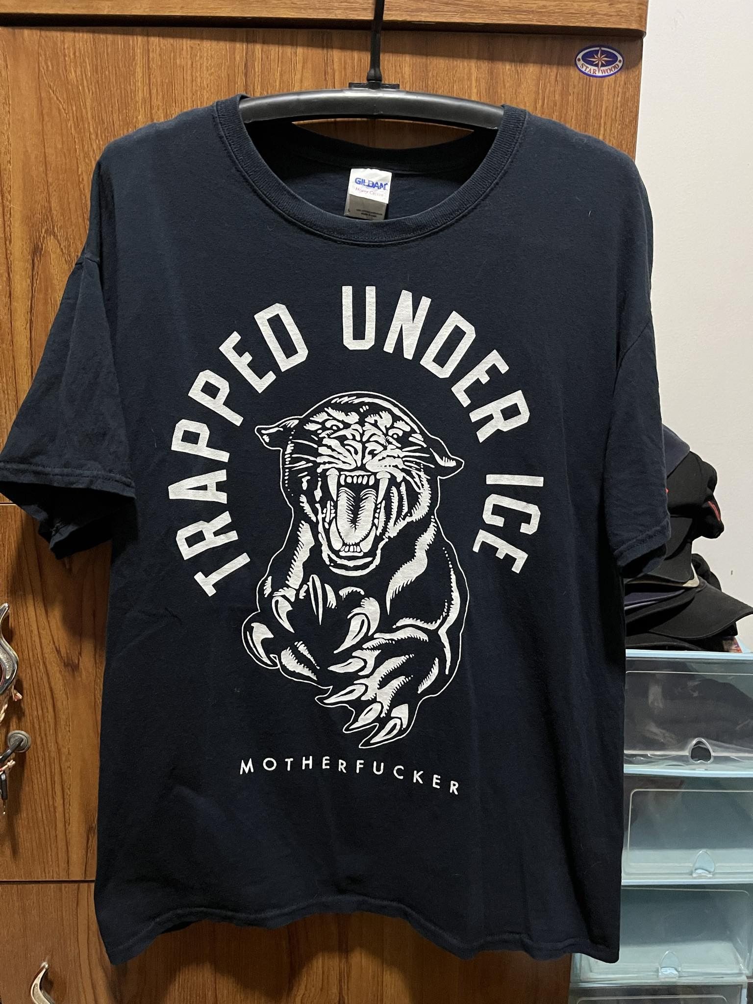 image of Band Tees x Rock Band Trapped Under Ice Tui Hardcore Punk Band Tee 00S in Black, Men's (Size Large)