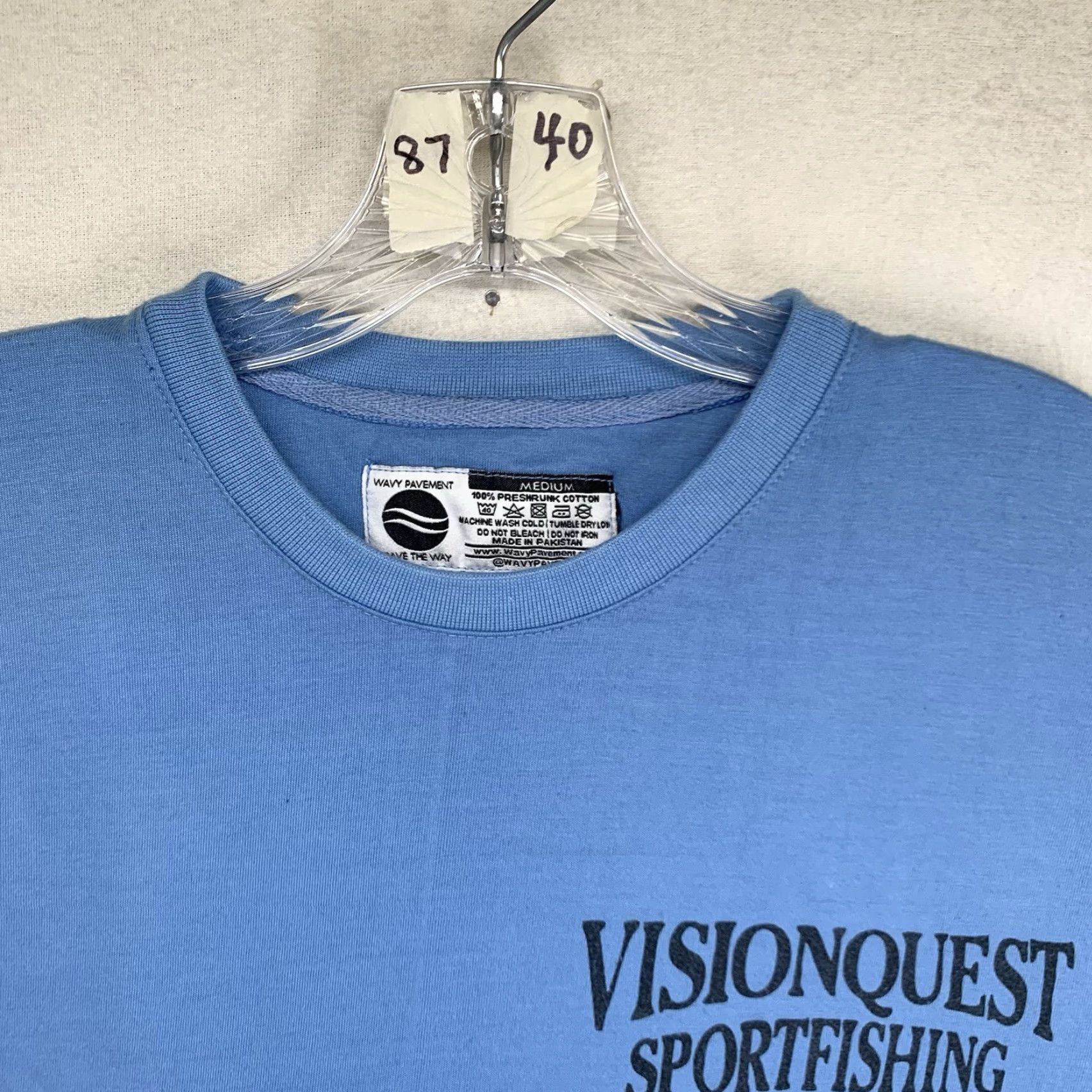 Vintage Vintage Men's Fishing T-Shirt Medium Light Blue Crew Neck Short Sleeve Graphic Print All Seasons Size US M / EU 48-50 / 2 - 5 Thumbnail