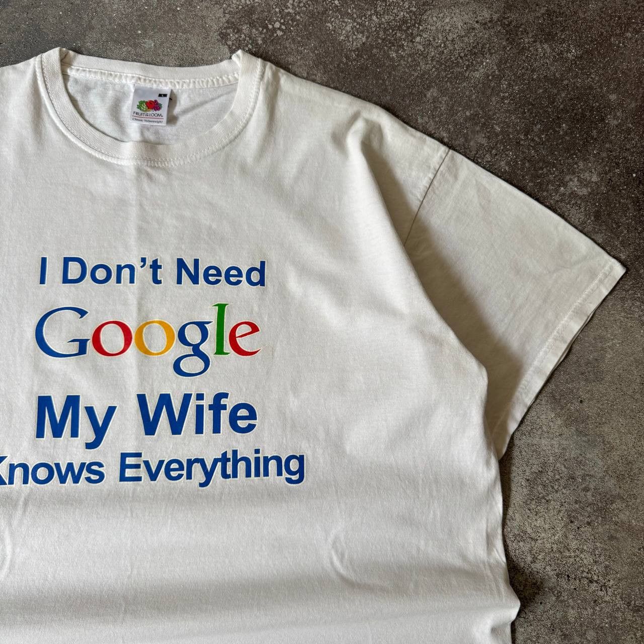 Fruit Of The Loom × Vintage I dont need Google my wife know everething T-Shirt Size US L / EU 52-54 / 3 - 4 Thumbnail