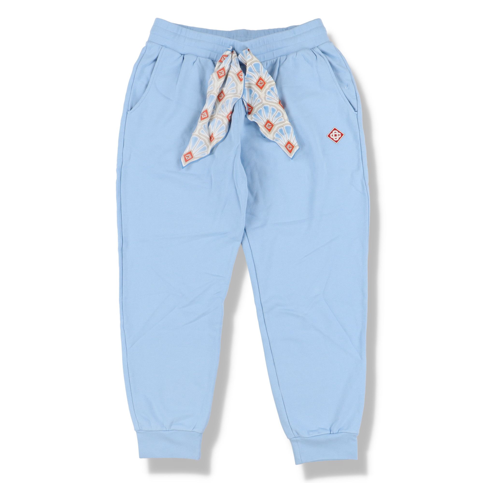 Casablanca Blue Embroidered Logo Silk Scarf Sweatpants Size 28" / US 6 / IT 42 - 1 Thumbnail