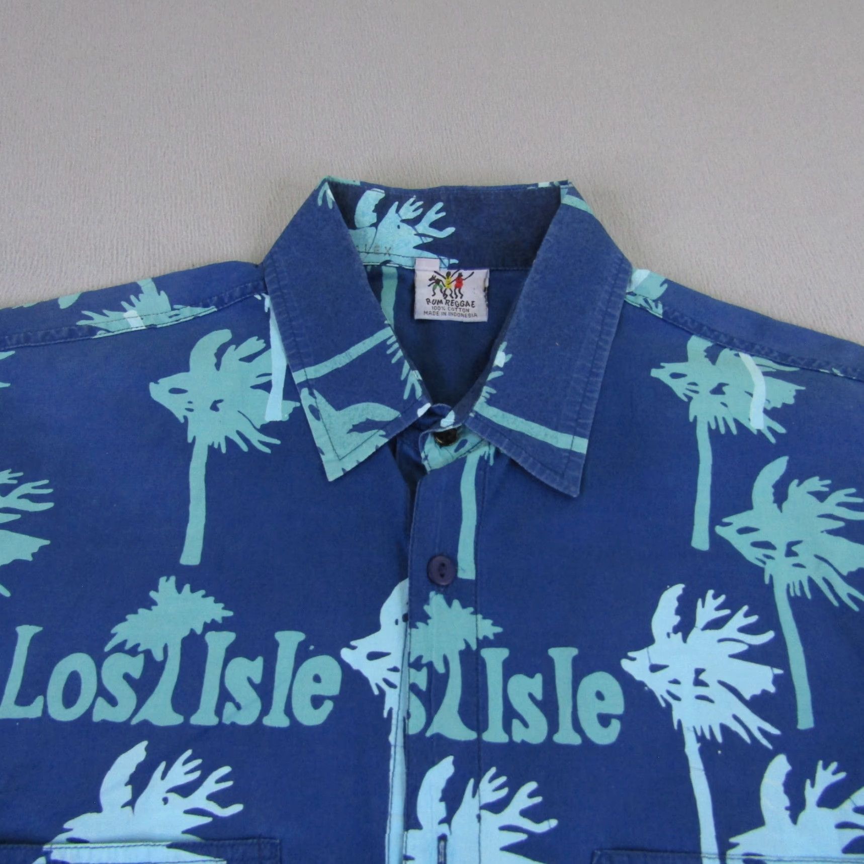 Vintage VINTAGE Rum Reggae Shirt Men’s Large Blue Hawaiian Button-Up Short Sleeve Collared Beach Aloha 90s Mens Size US L / EU 52-54 / 3 - 4 Thumbnail