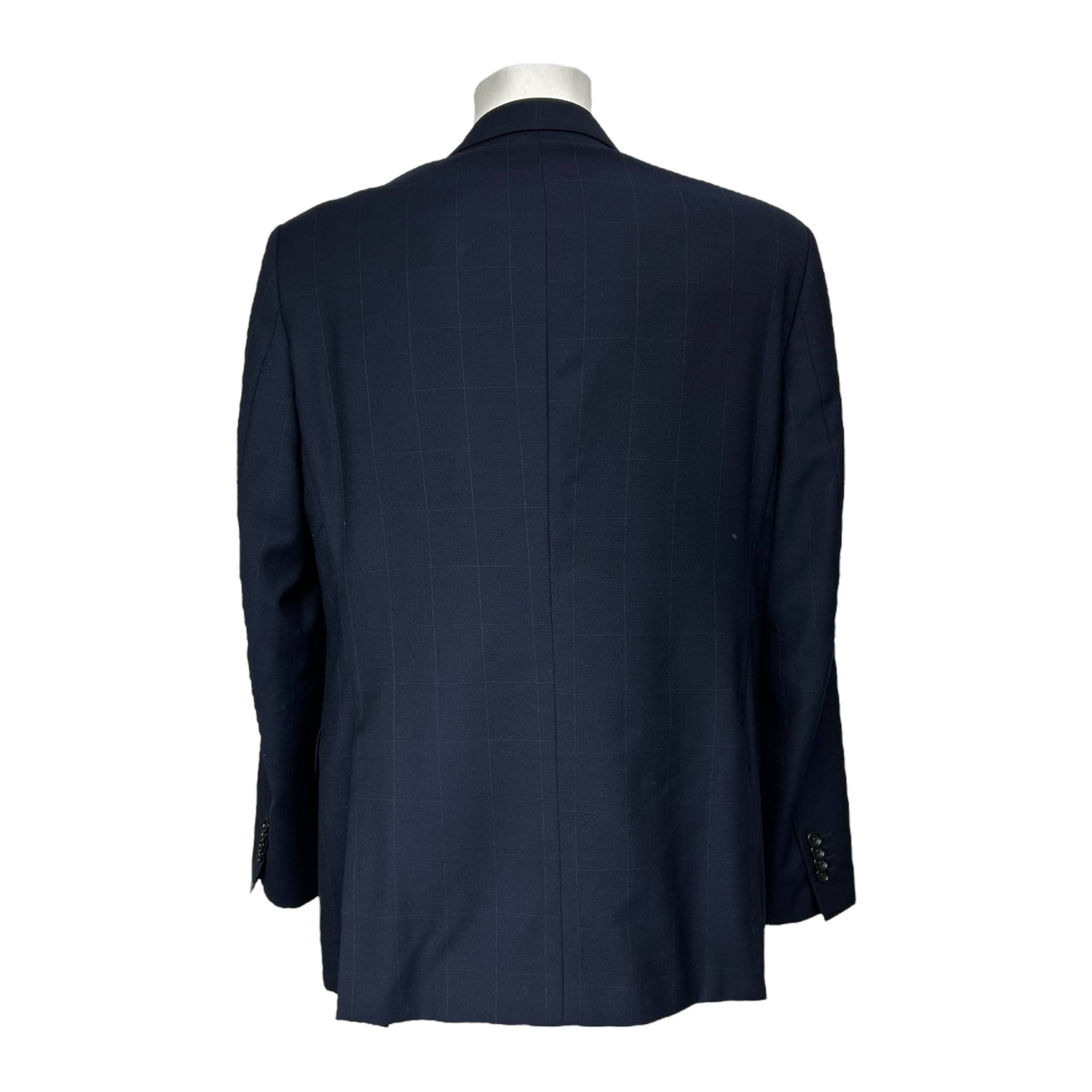 Boggi Boggi Milano Navy Blue Check Blazer Wool 52 Size 42R - 2 Thumbnail