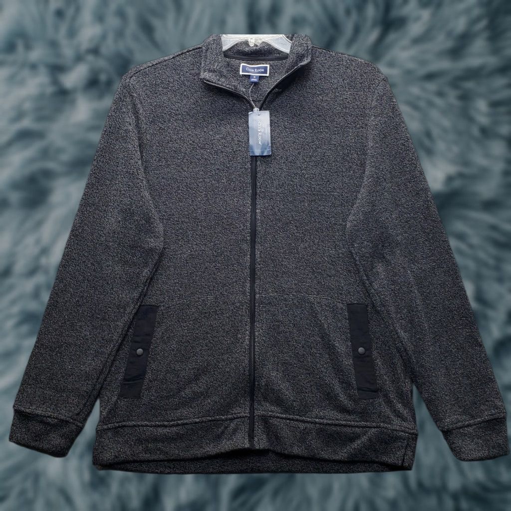 Club Room Club Room Mens Cardigan Sweater M Black Heather Knit Long Sleeve Hacci Zip Size US M / EU 48-50 / 2 - 1 Thumbnail
