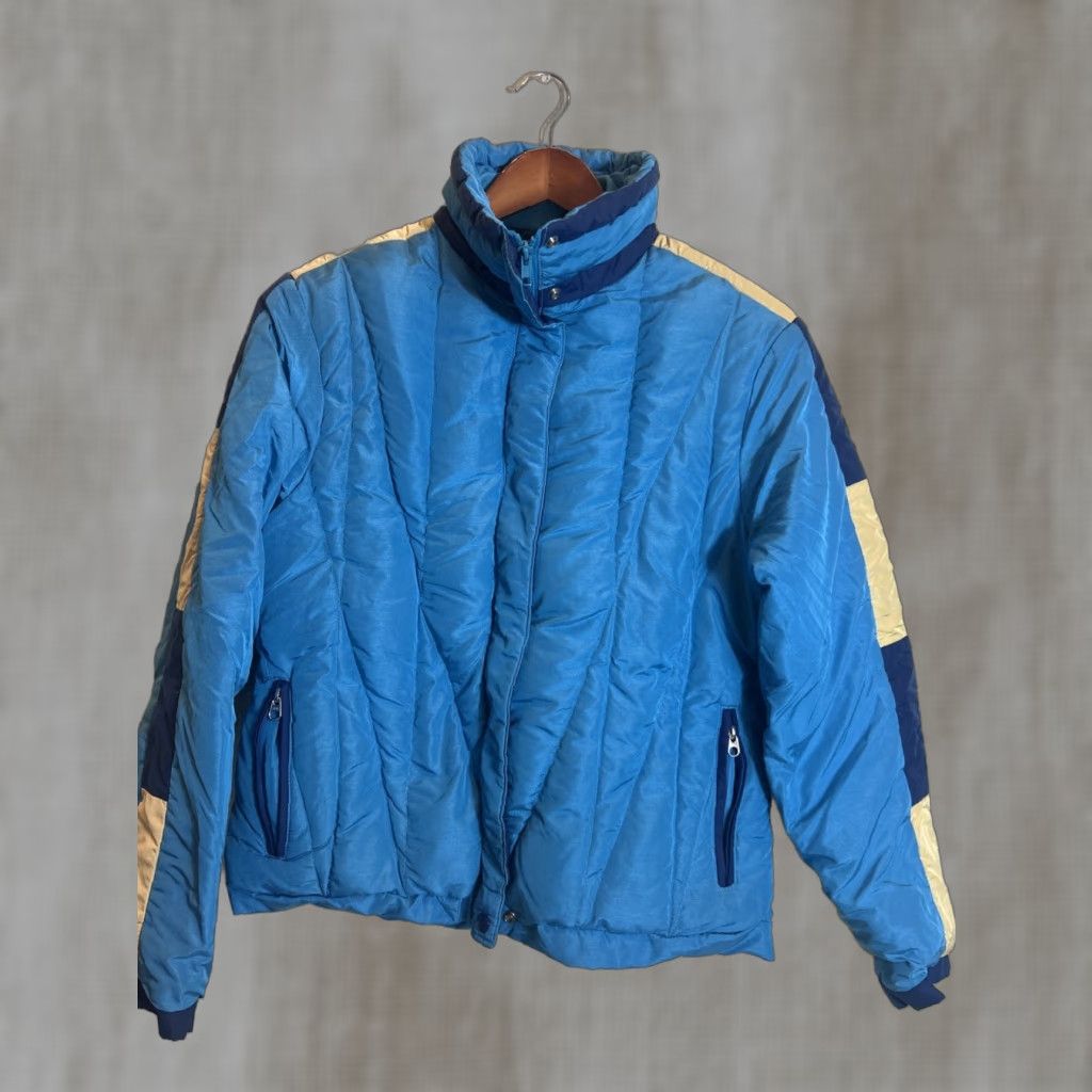 Vintage VINTAGE First Down Puffer Jacket Women’s Size 12 Blue Full Zip Goose Down Nylon Down Jacket Womens Blue Puffer 90s Size XL / US 12-14 / IT 48-50 - 1 Thumbnail
