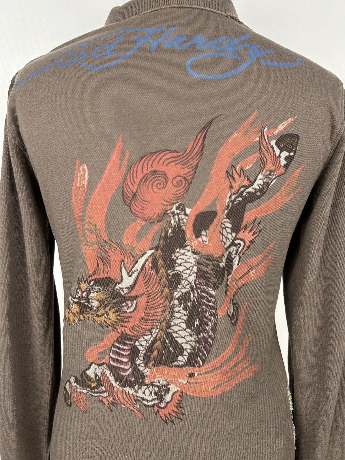 Ed Hardy Vintage Ed Hardy Brown Skulls Fire Avant Garde Top Polo Size S / US 4 / IT 40 - 2 Thumbnail