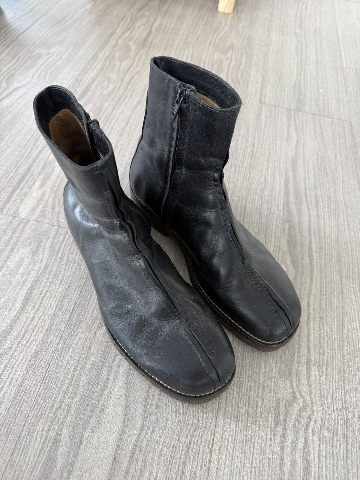 Lemaire leather piped boots