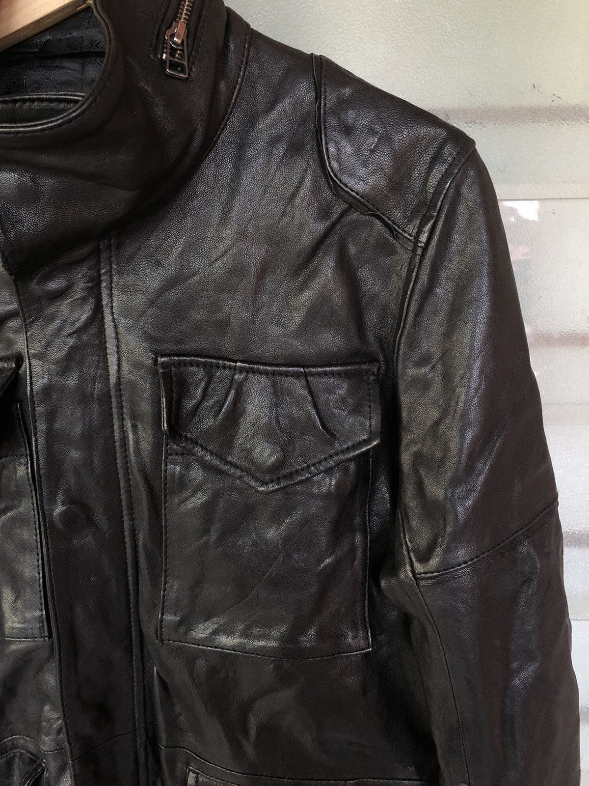 If Six Was Nine × Japanese Brand × Le Grande Bleu (L.G.B.) Rattle Trap Biker Sheepskin Leather Jacket Size US M / EU 48-50 / 2 - 3 Thumbnail
