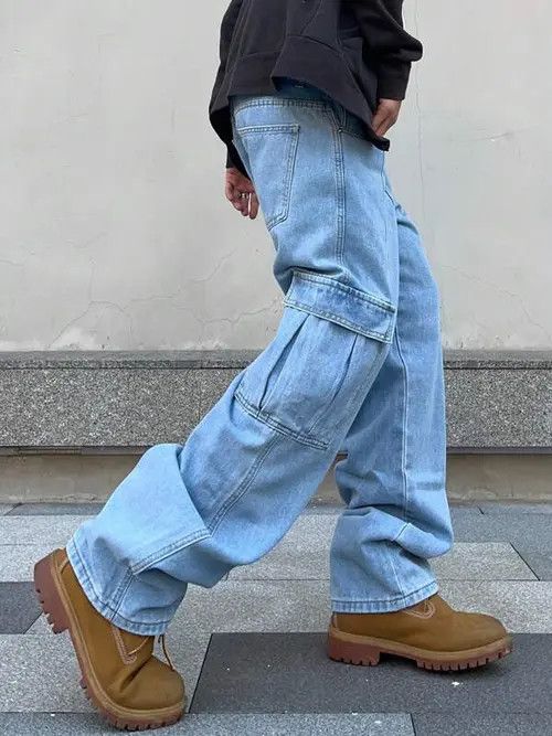 Jean × Vintage Cargo Jeans Denim Loose fit Size US 32 / EU 48 - 3 Thumbnail