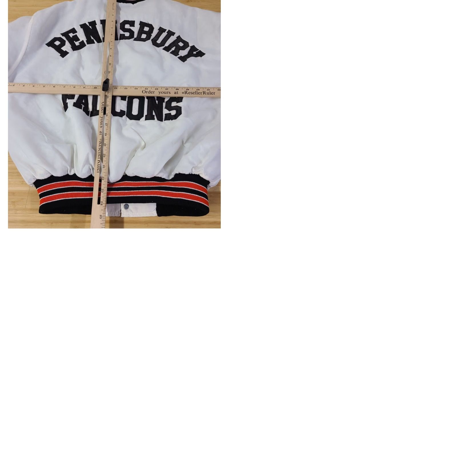 Vintage VINTAGE DeLong Pennsbury Falcons Bomber Jacket Men's XL White Nylon Lined Polyester 80s 90s Pockets Regular Coat/Jacket Mens Size US XL / EU 56 / 4 - 9 Thumbnail
