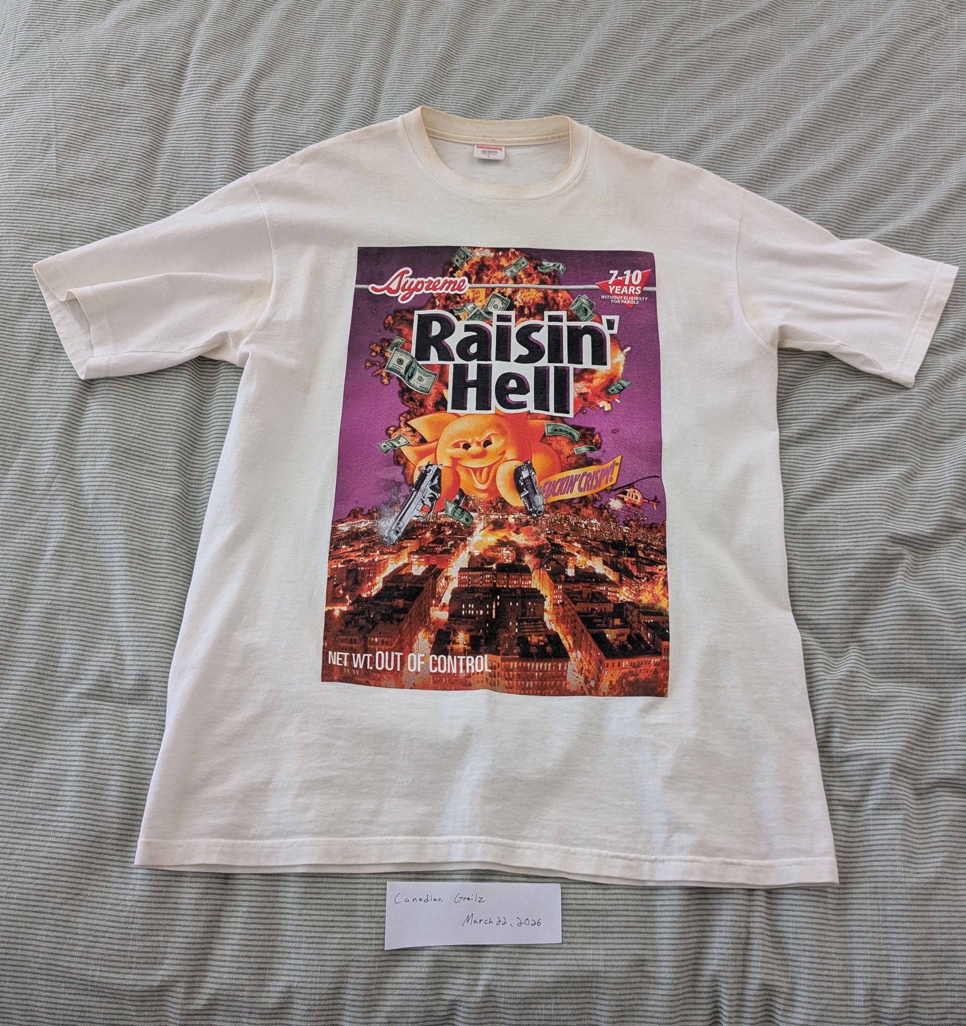 Supreme 2006 Raisin Hell supreme tee Size US L / EU 52-54 / 3 - 1 Thumbnail
