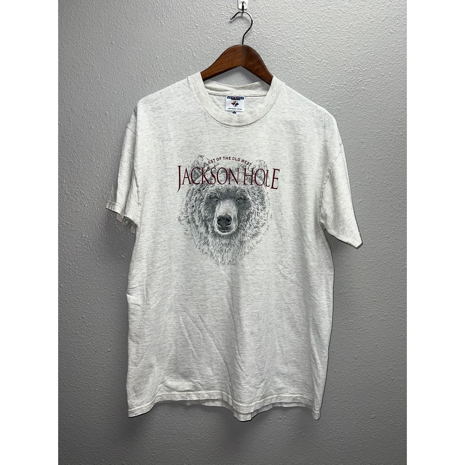 Jerzees Vintage Jackson Hole Shirt Big Bear Animal Tee 90s Large Size US L / EU 52-54 / 3 - 1 Thumbnail