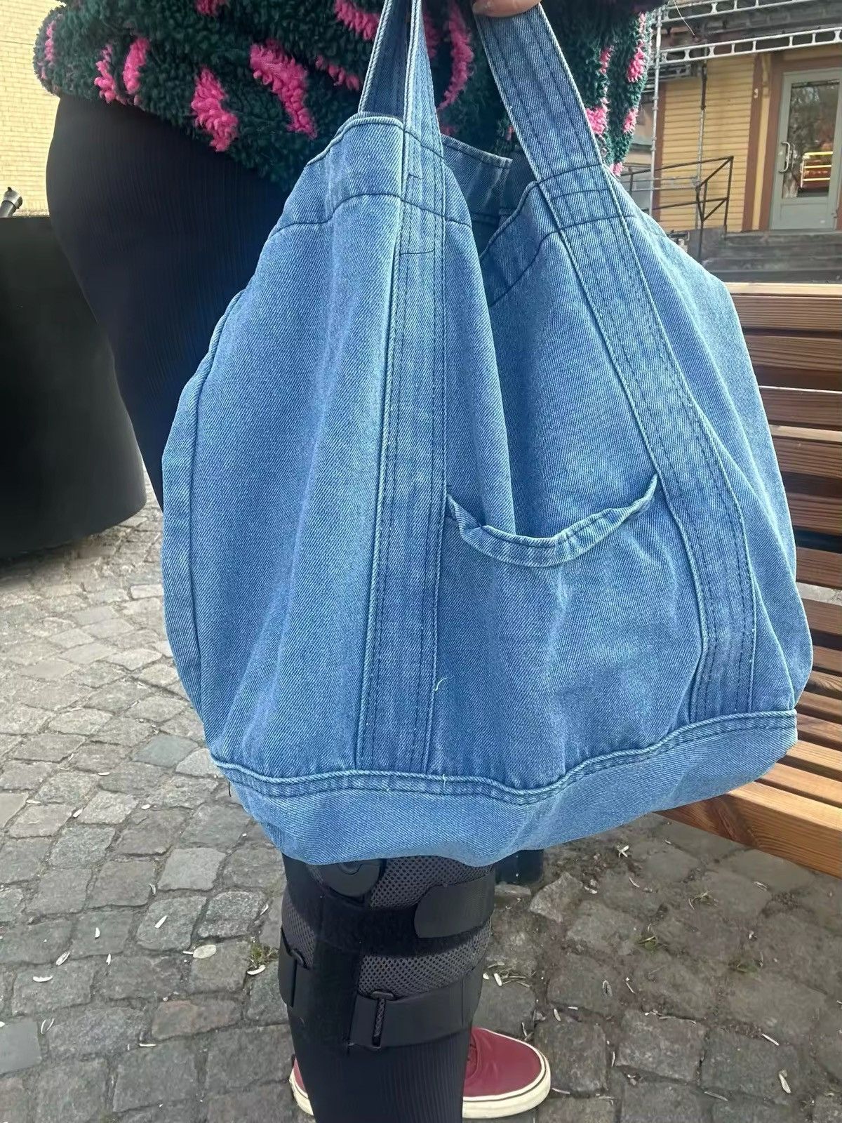 Designer × Vintage Denim Light Blue Shoulder Bag Size ONE SIZE - 8 Thumbnail