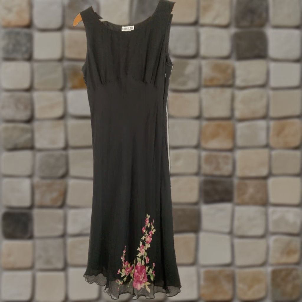 VINTAGE Robbie Bee Dress Women Long Silk Sleeveless A-Line