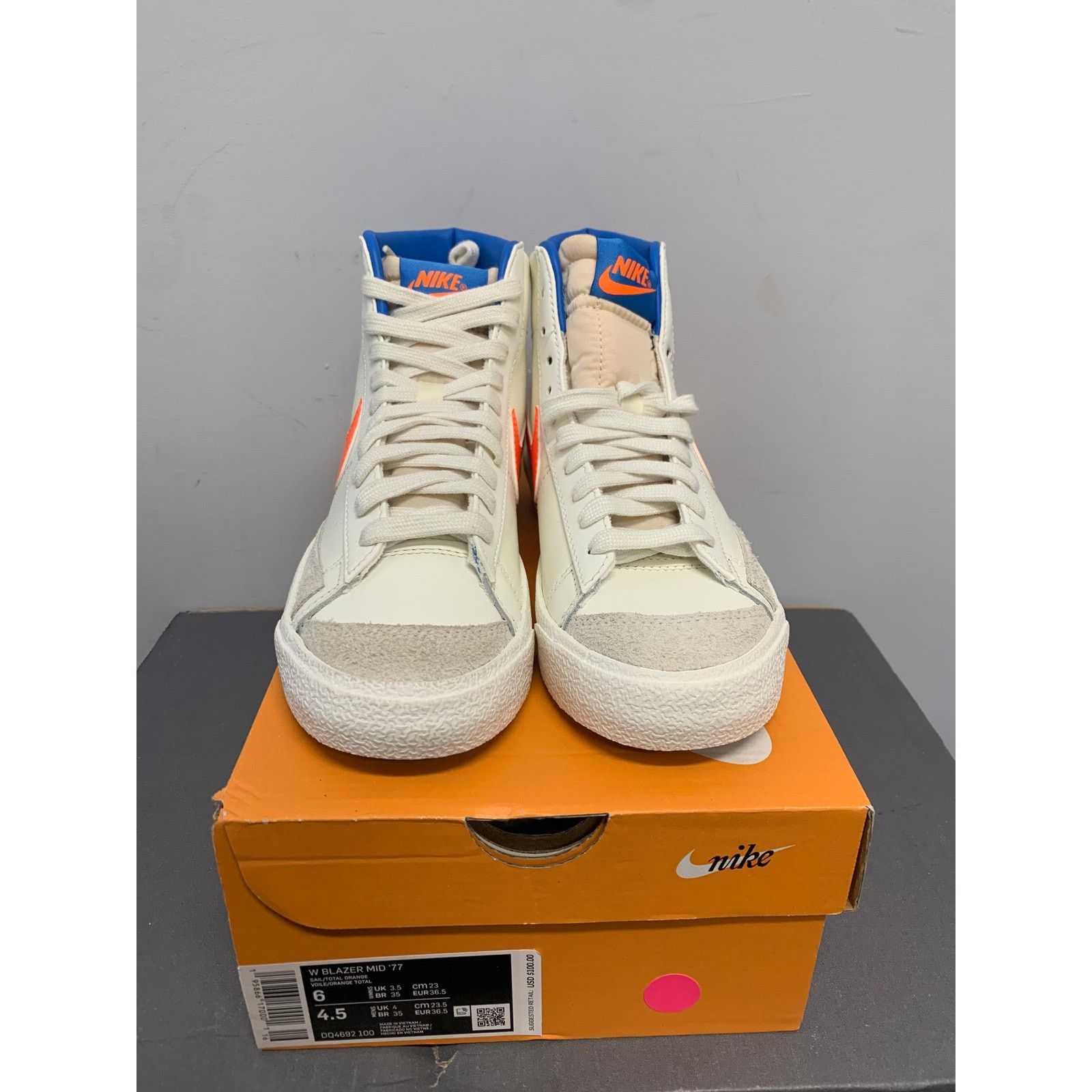 Nike Nike Blazer Mid 77 Sail Total Orange Women's Size 6 NEW Size US 6 / IT 36 - 2 Thumbnail
