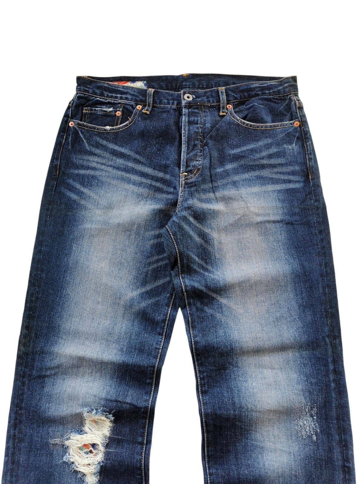Kapital Vintage Rock Wood Patches Faded Jeans Size US 34 / EU 50 - 2 Thumbnail