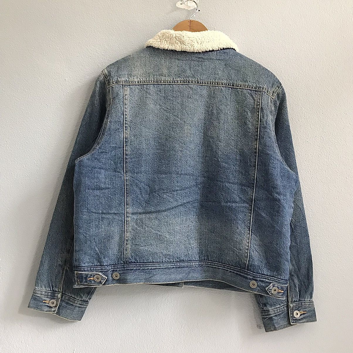 GU GU jeans soft wool lining jacket light blue denim Size L / US 10 / IT 46 - 2 Thumbnail