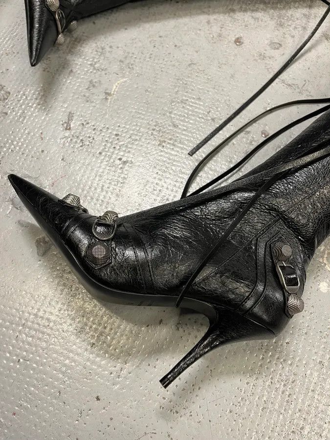 Balenciaga Balenciaga City Studded Cagole 90 Black Heels Boots Size US 7 / IT 37 - 6 Thumbnail