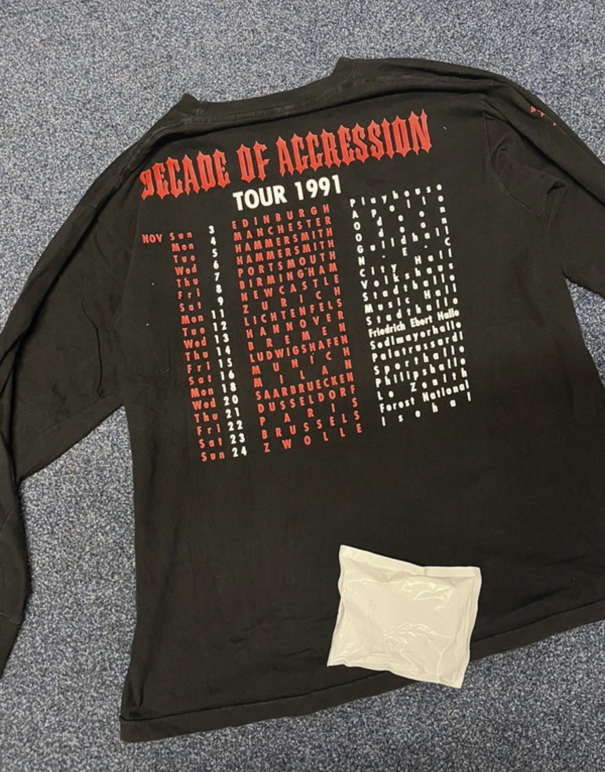 Slayer Slayer Clash of the Titans Tour 1991 long sleeve Size US XL / EU 56 / 4 - 2 Thumbnail