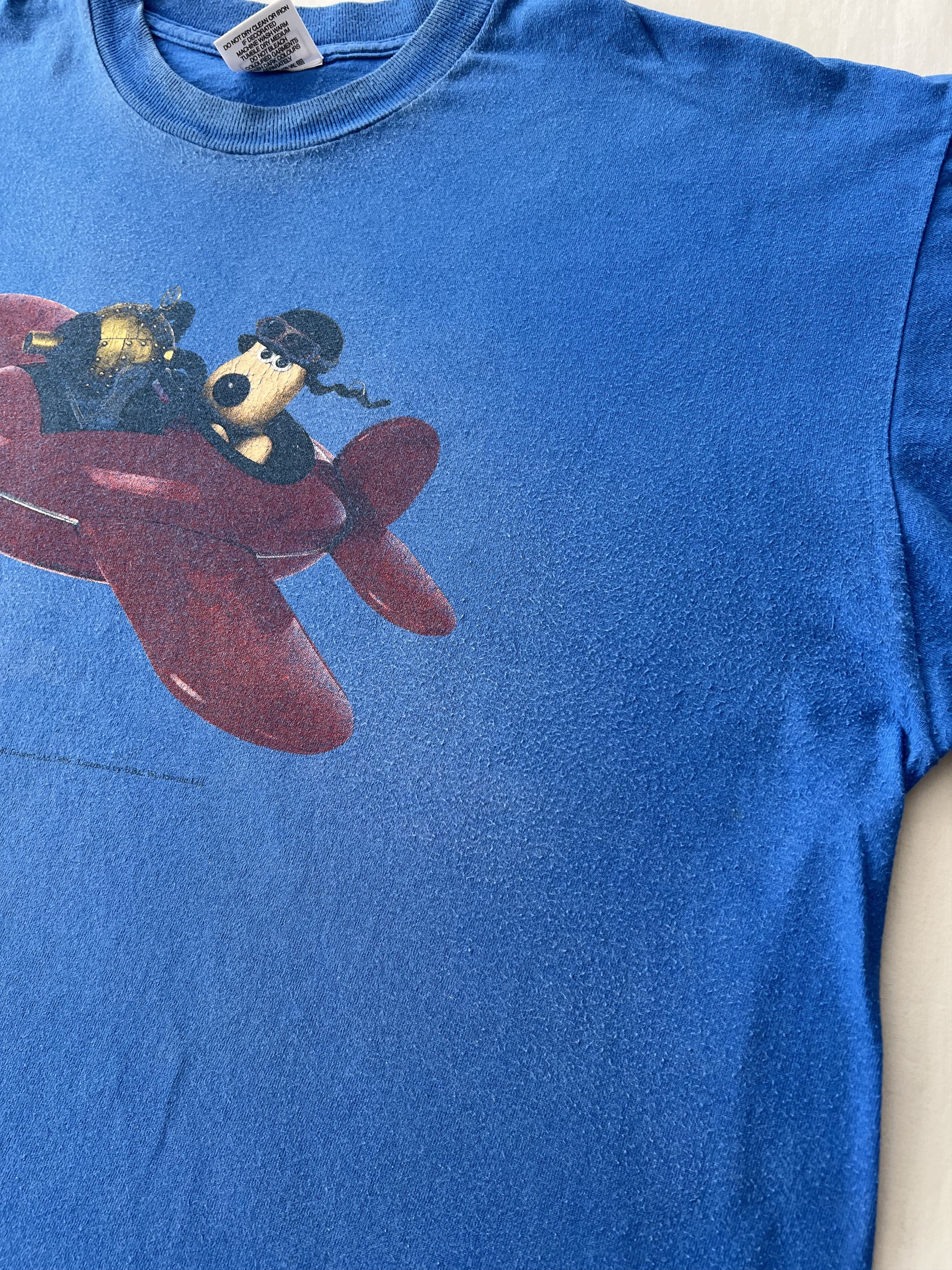 Cartoon Network Vintage 1989 Wallace and Gromit Cartoon Blue T-shirt Size US XL / EU 56 / 4 - 10 Thumbnail