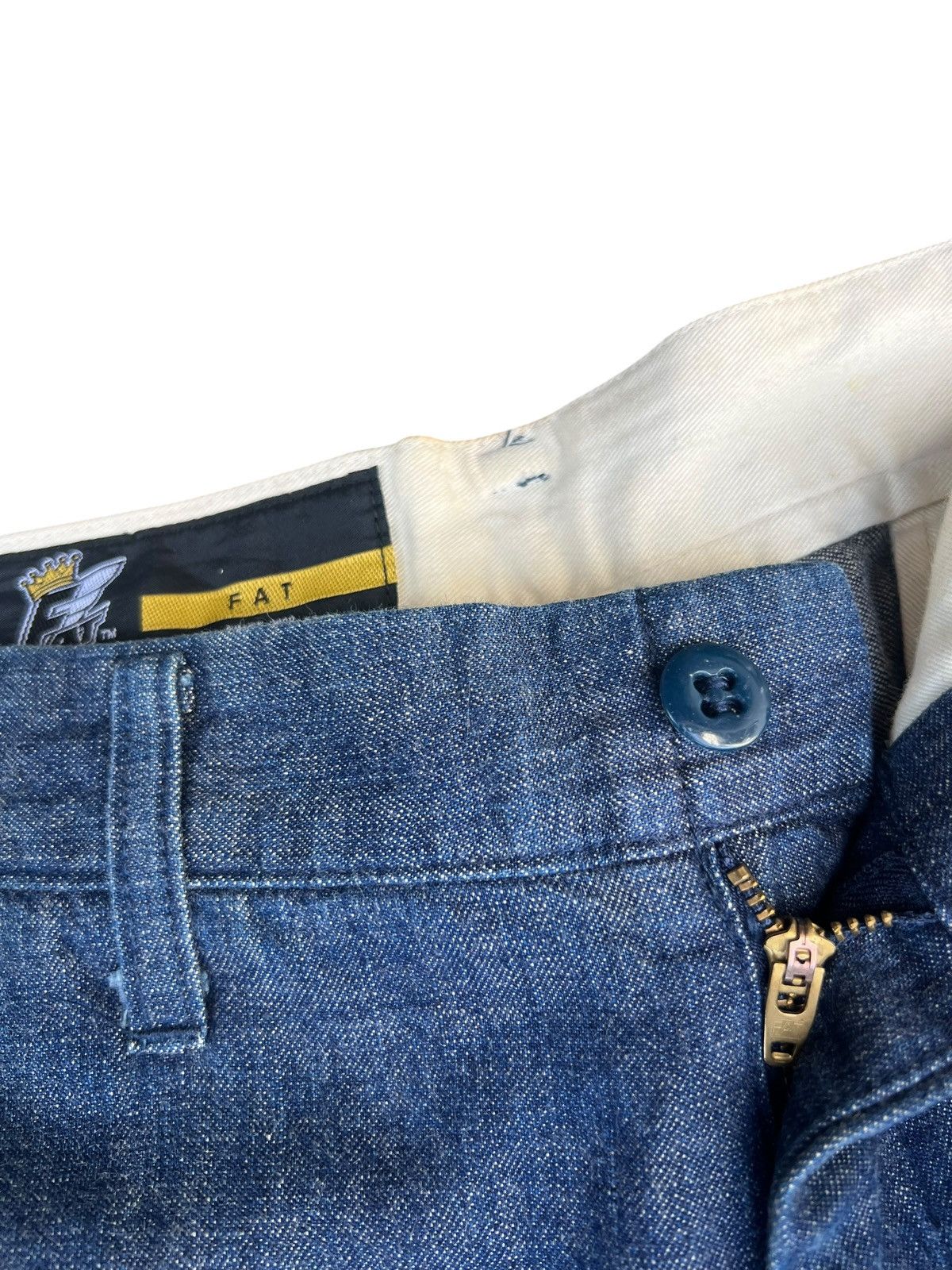 Fat Tokyo FAT FA Japan Buckle Back Baggy Denim Trouser Pant Size US 34 / EU 50 - 8 Thumbnail