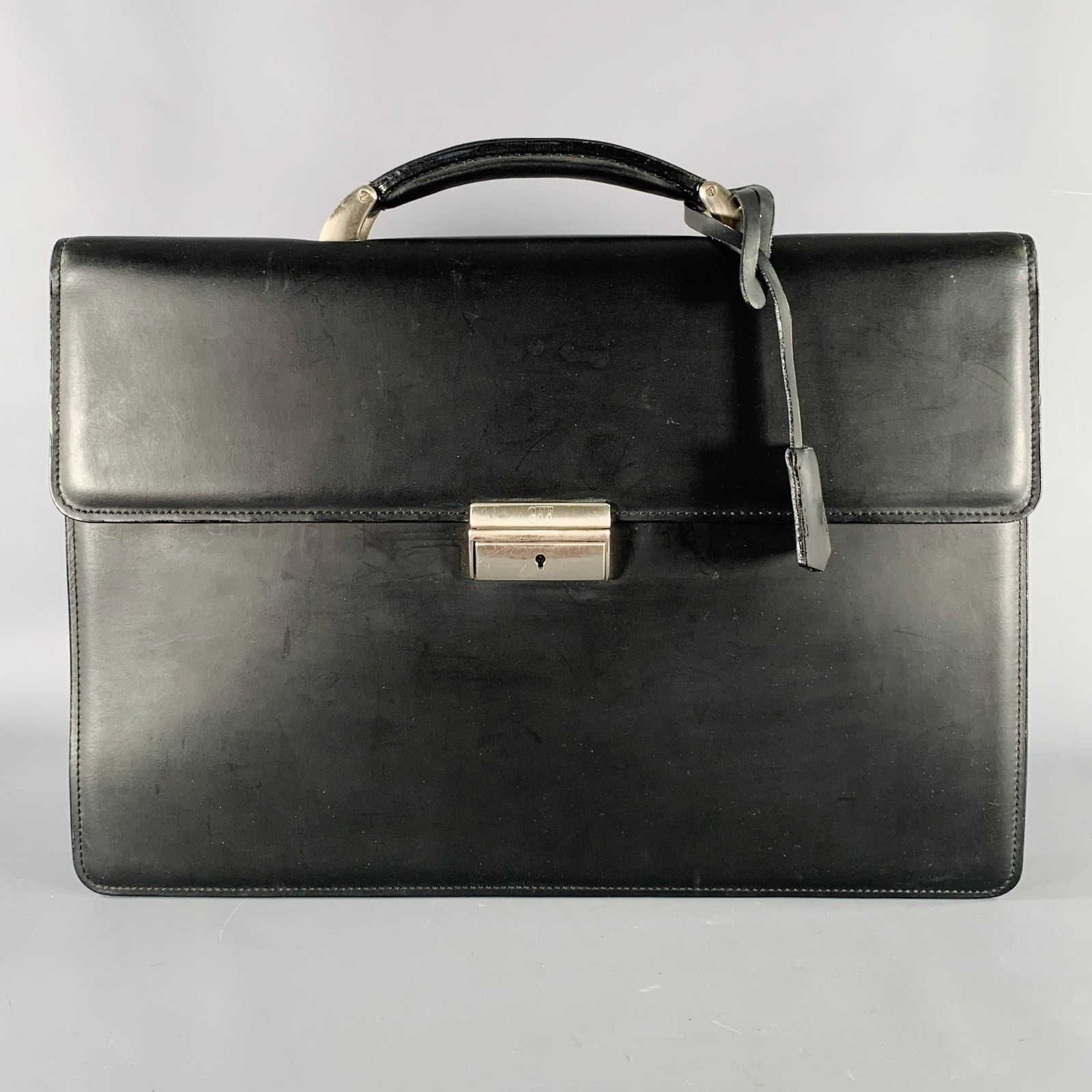Gianfranco Ferre GIANFRANCO FERRE Black Leather Briefcase Push Lock Bag Size ONE SIZE - 1 Thumbnail