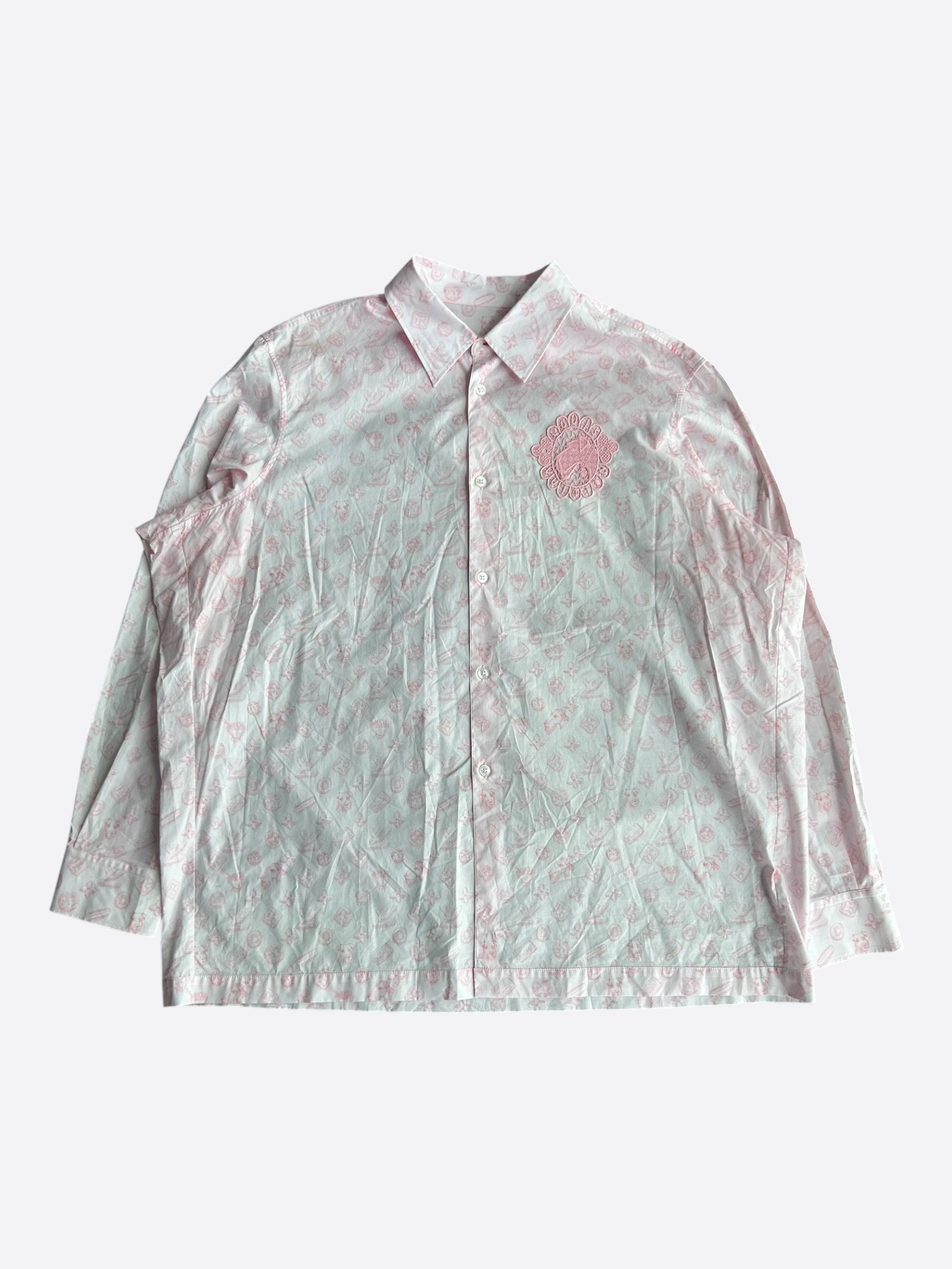 Louis Vuitton Louis Vuitton Tyler The Creator Pink Monogram Shirt Size US XXL / EU 58 / 5 - 1 Thumbnail