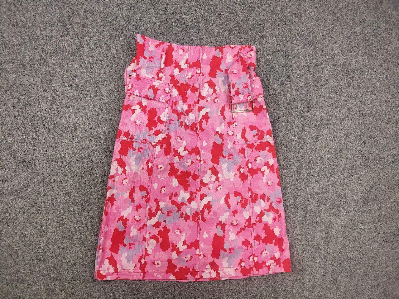 Vintage Manoush Design Bright pink camo belt mid-length Pocket skirt Size 28" / US 6 / IT 42 - 7 Thumbnail