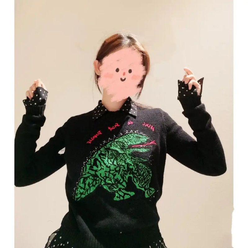 Dior Dior Black Cashmere Embroidered Long Sleeve Sweater 0089 Size XS / US 0-2 / IT 36-38 - 1 Thumbnail
