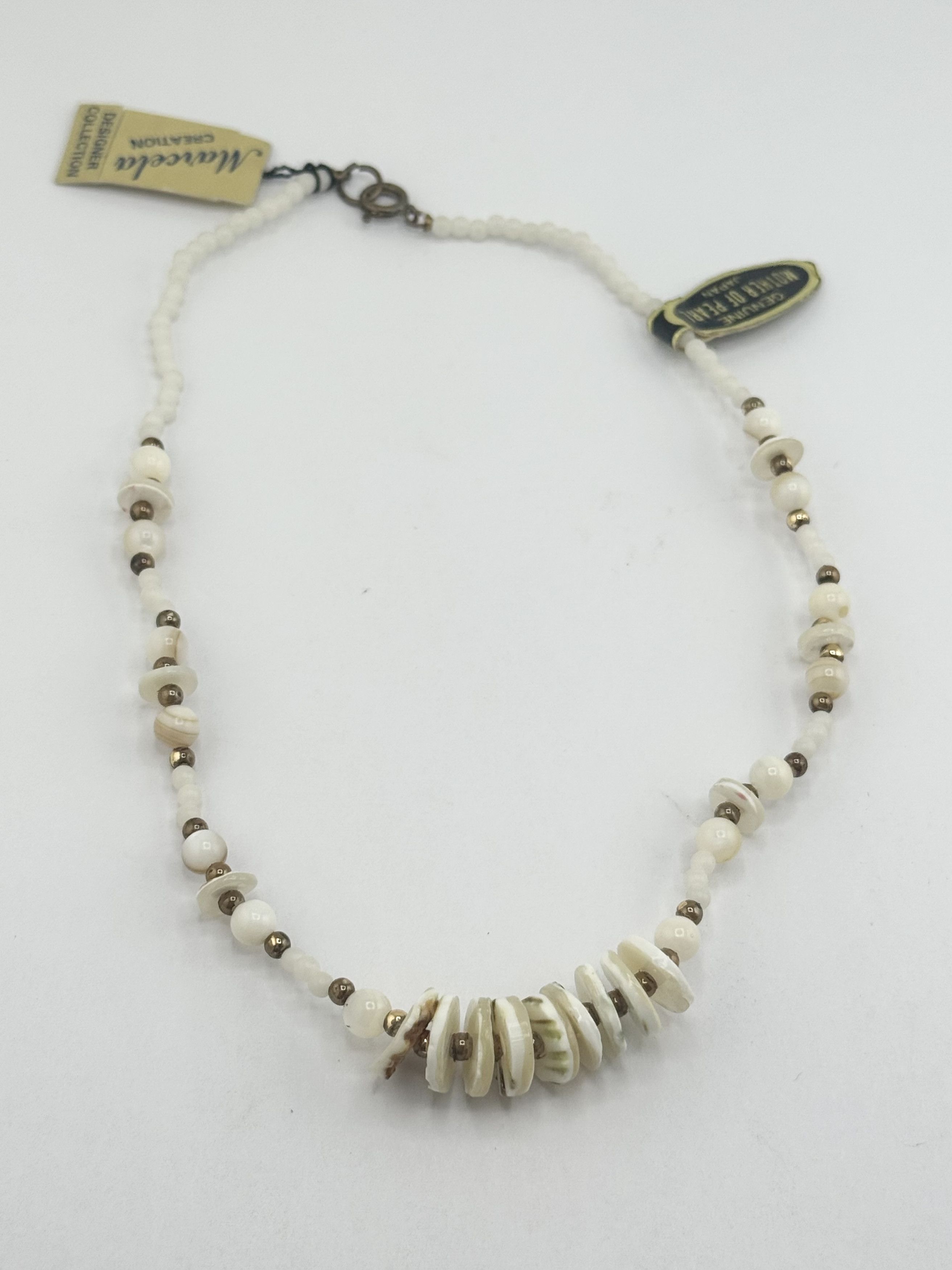 Vintage Vintage mother of pearl Japan beaded collar necklace with ta Size ONE SIZE - 3 Thumbnail