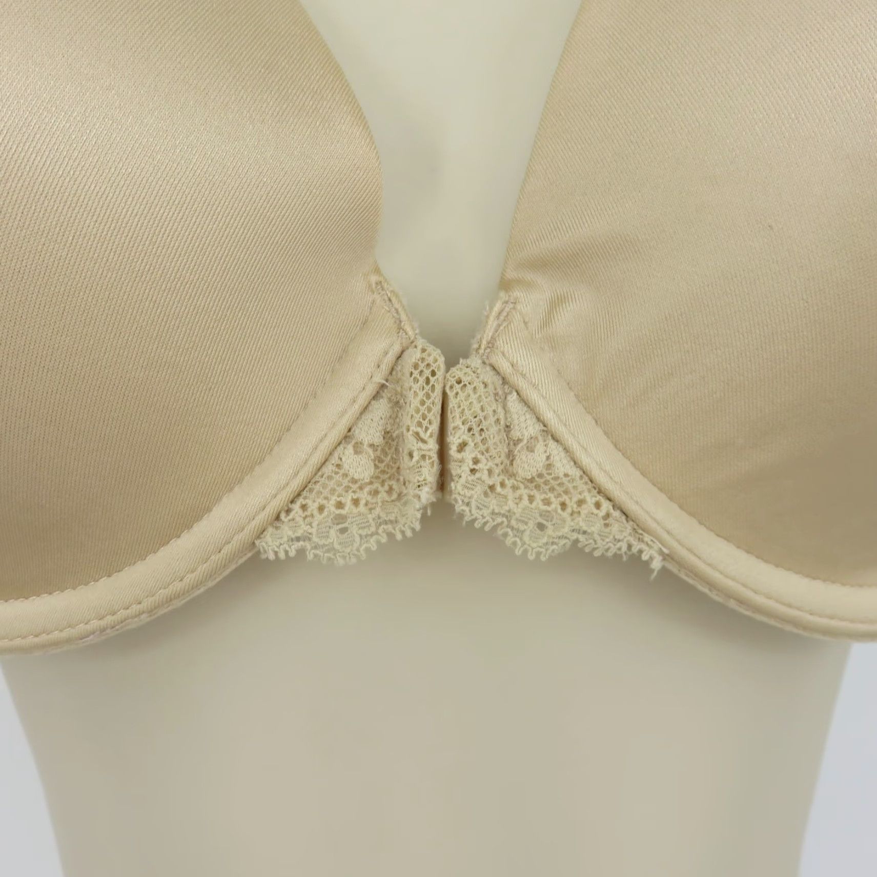 Vintage Maidenform Bra 36B 07112 One Fab Fit Front Closure T Back Lace Beige Womens Size ONE SIZE - 4 Thumbnail