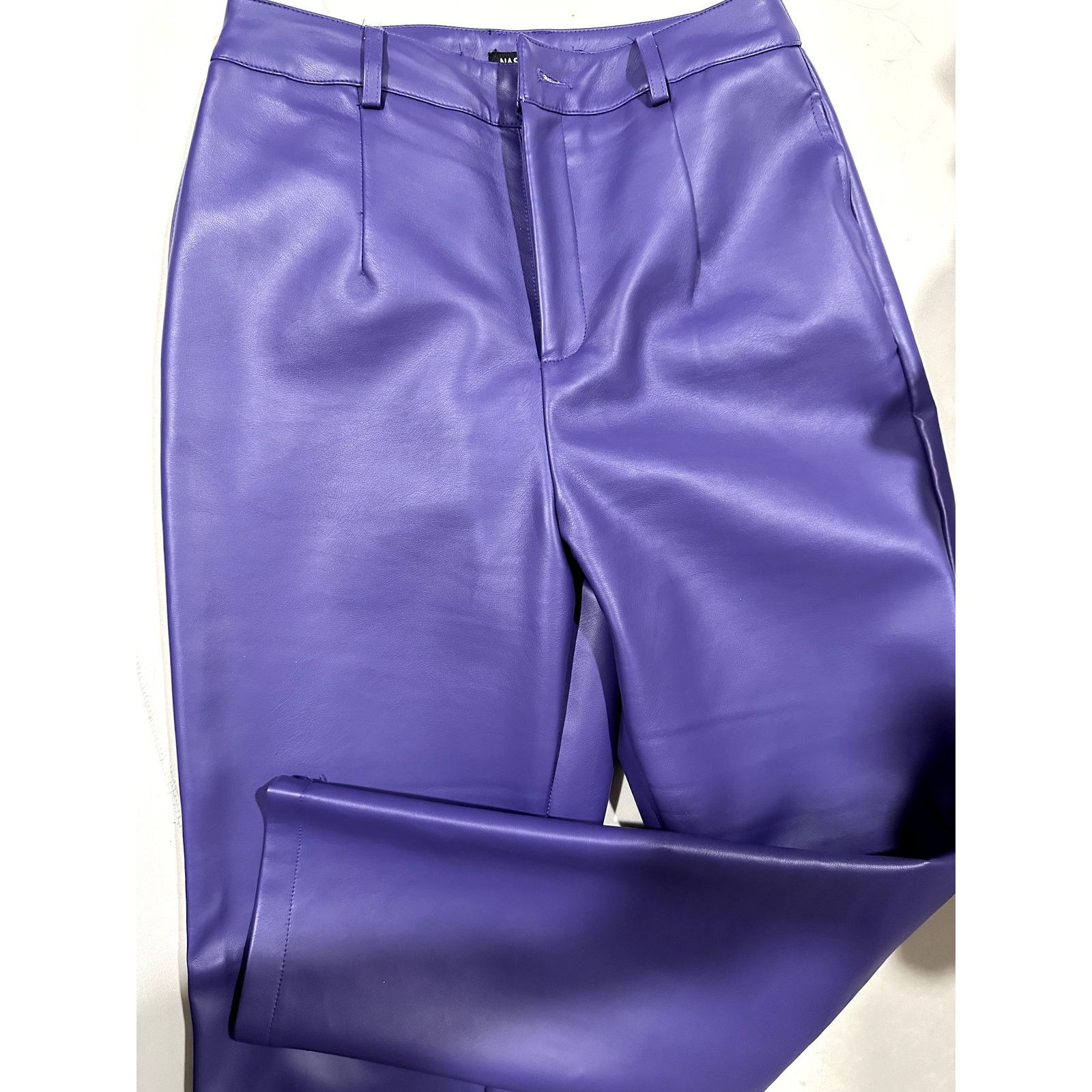 Nasty Gal Nasty Gal Faux High Waisted Purple Leather Pants sz2 Size 26" / US 2 / IT 38 - 3 Thumbnail