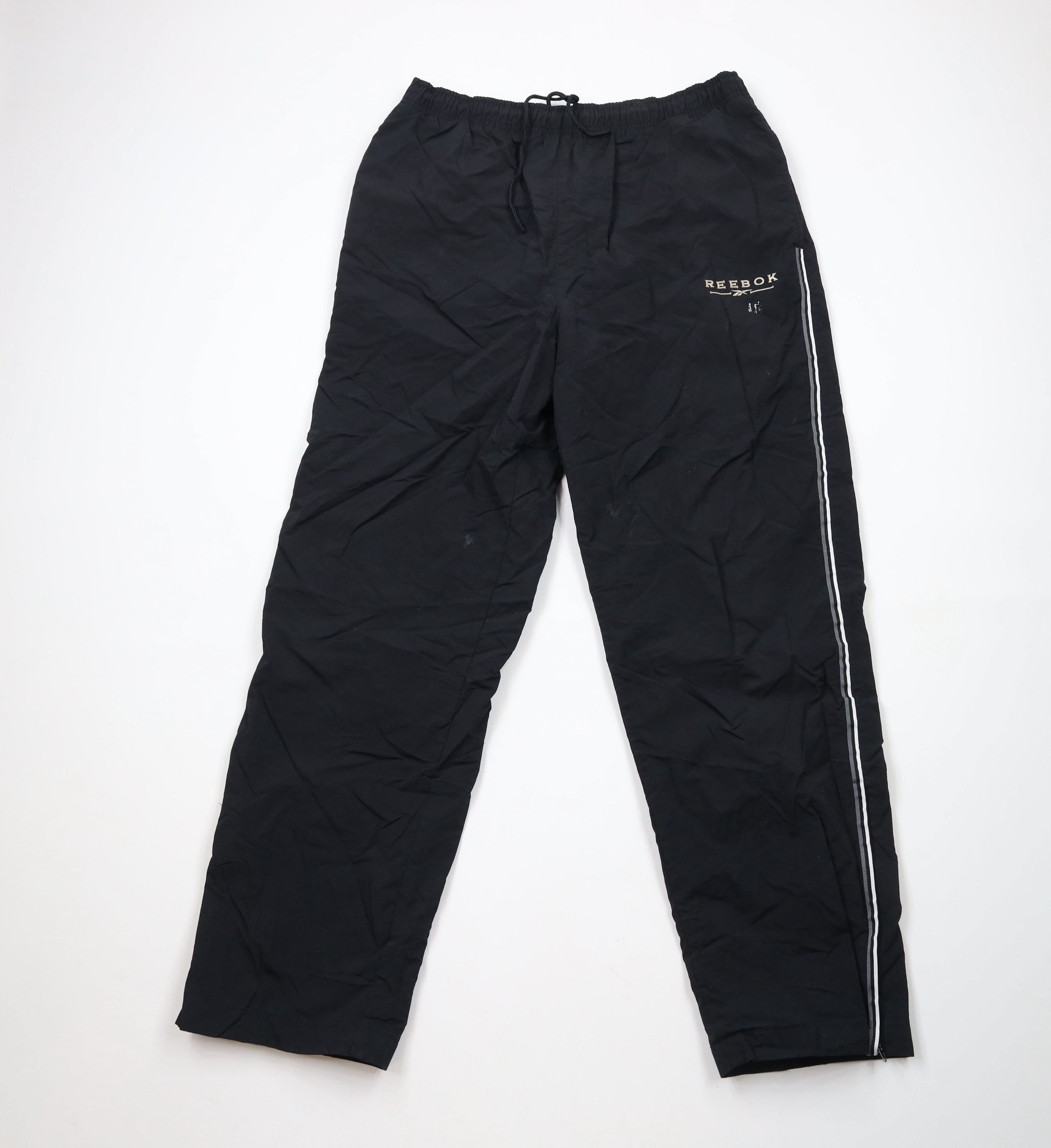 Reebok × Vintage Vintage 90s Reebok Spell Out Lined Striped Windbreaker Pants Size US 36 / EU 52 - 1 Thumbnail
