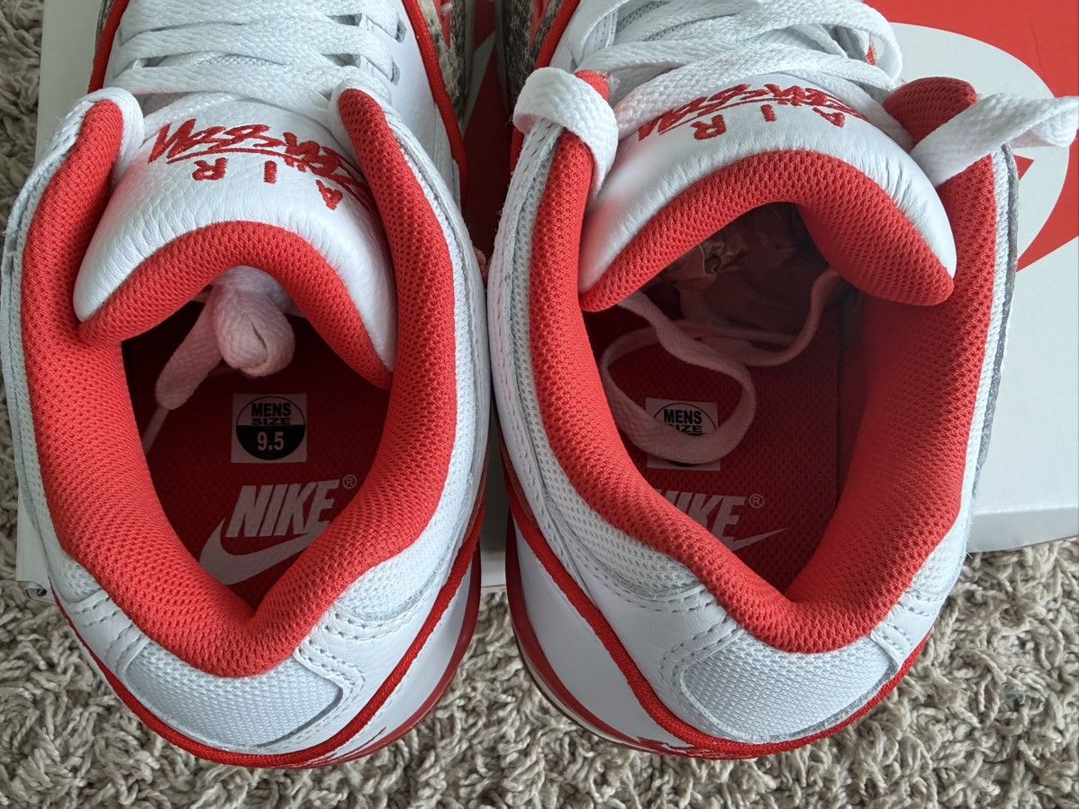 Nike × Stussy Stussy Nike Air Flight 89 Low SP White Habanero Red Sail 9.5 Size US 9.5 / EU 42-43 - 6 Thumbnail