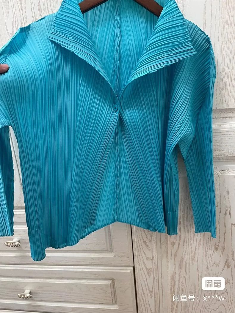 Issey Miyake Issey Miyake size:3 Blue long-sleeved pleated cardigan Size S / US 4 / IT 40 - 4 Thumbnail