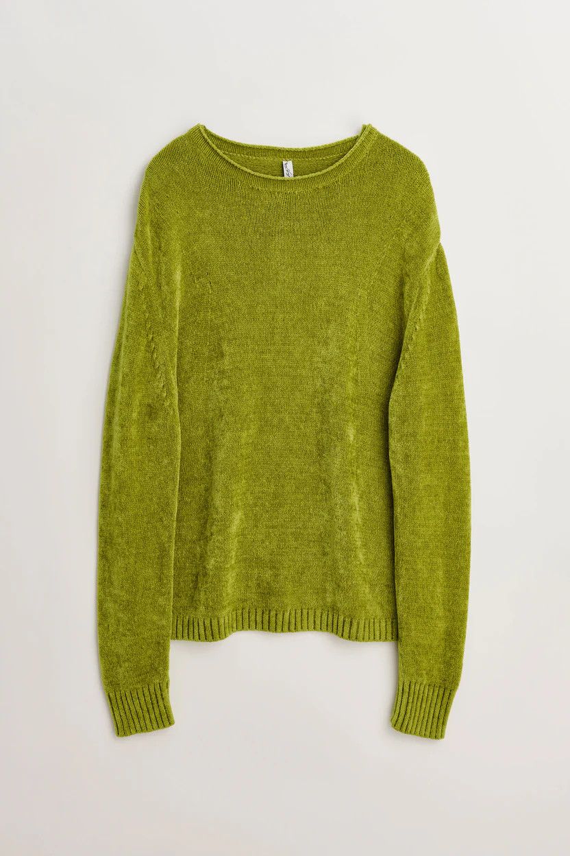 Judy Turner o1mle0225 Unisex Jelle Velour Pullover in Green Tea Size US S / EU 44-46 / 1 - 1 Thumbnail