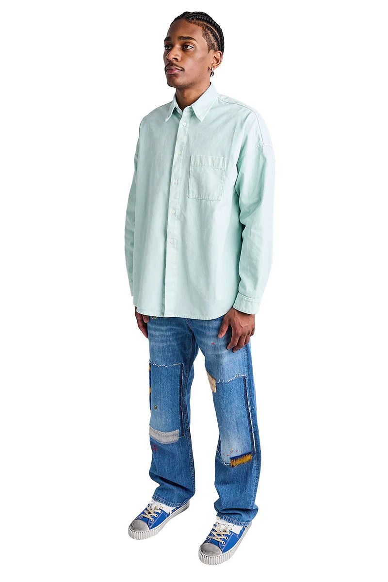Marni (CLEAN OUT) Marni Flocked Denim Overshirt 'Aquamarine' XL Size US XL / EU 56 / 4 - 3 Thumbnail