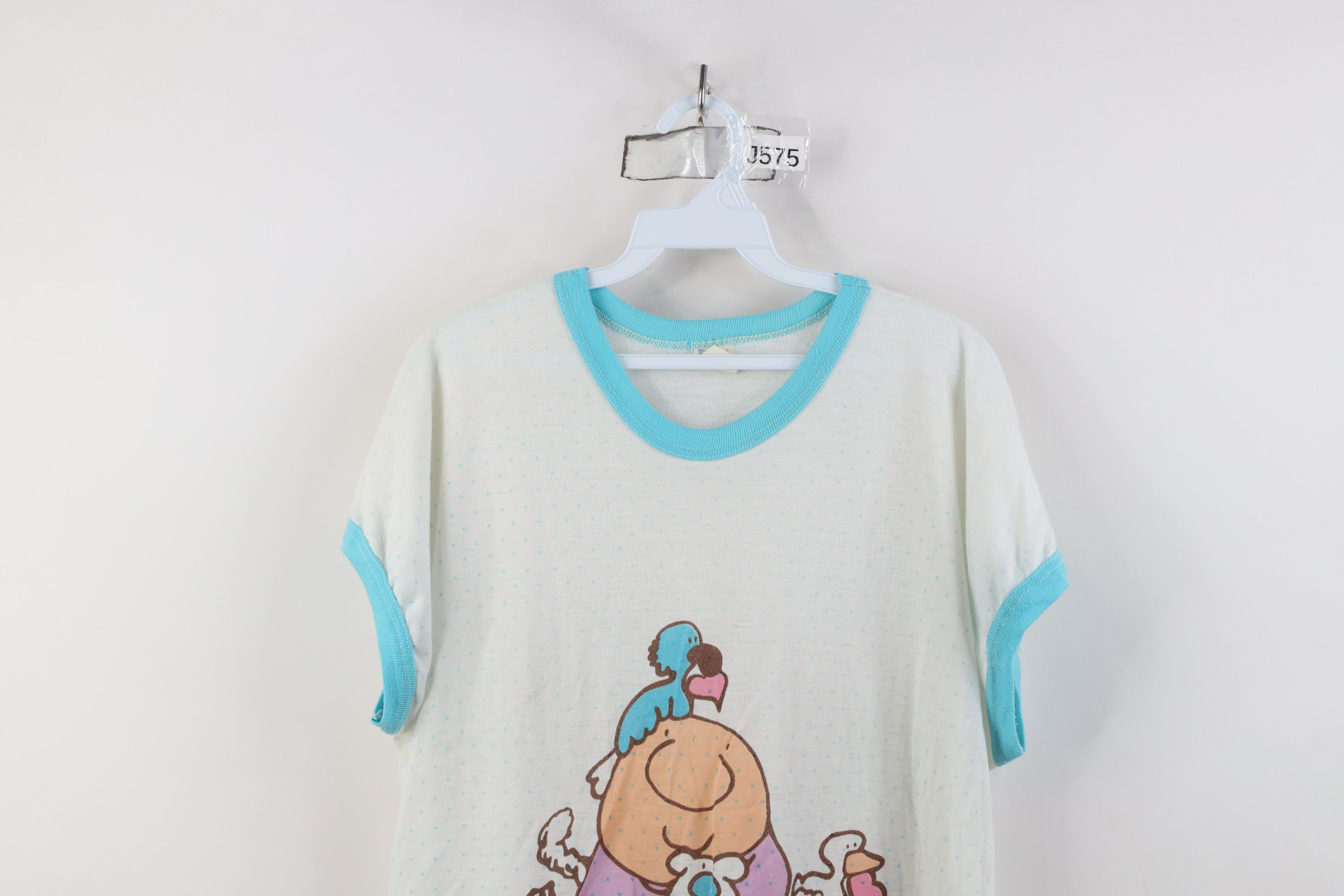 Vintage Vintage 80s Ziggy Comic Animal Love Sleep T-Shirt USA Size M / US 6-8 / IT 42-44 - 2 Thumbnail