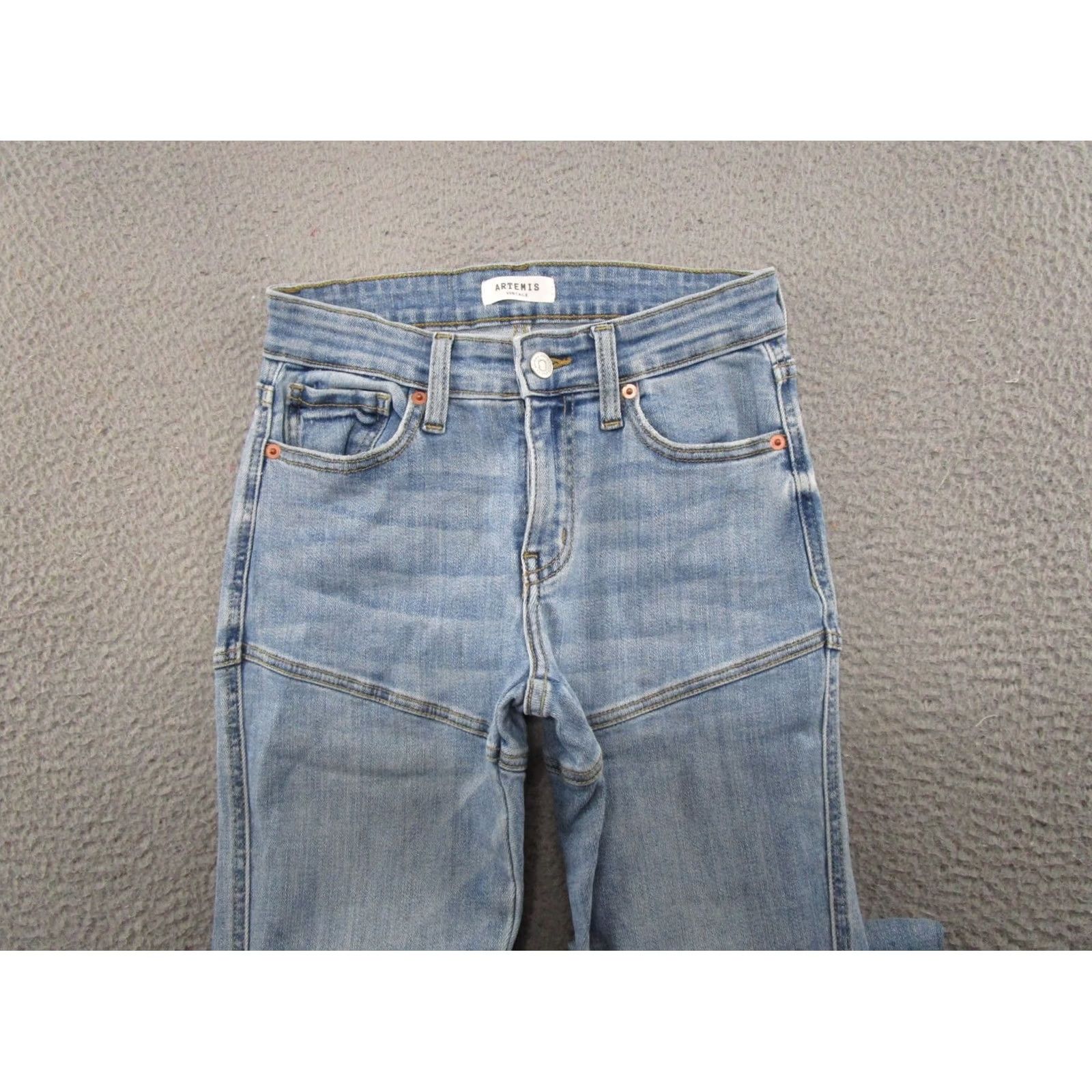 Denime Artemis Jeans Women Flared Denim 25 Blue Stretch 5-Pocket Regular Size 3/25 Vintage Hughesing? Size 42" / US 20 - 3 Thumbnail