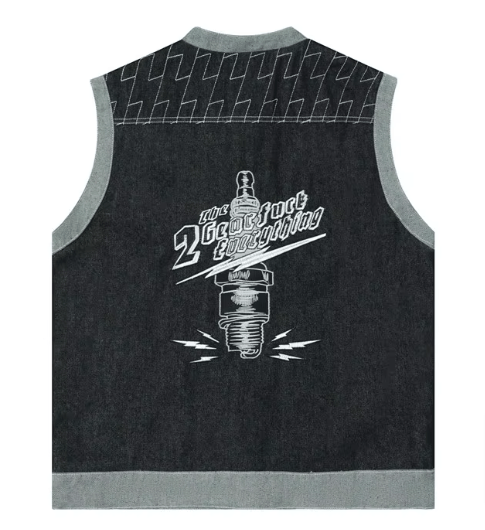 Japanese Brand × Vintage "Long Tour-L" Spliced Denim Vest Size US L / EU 52-54 / 3 - 2 Thumbnail