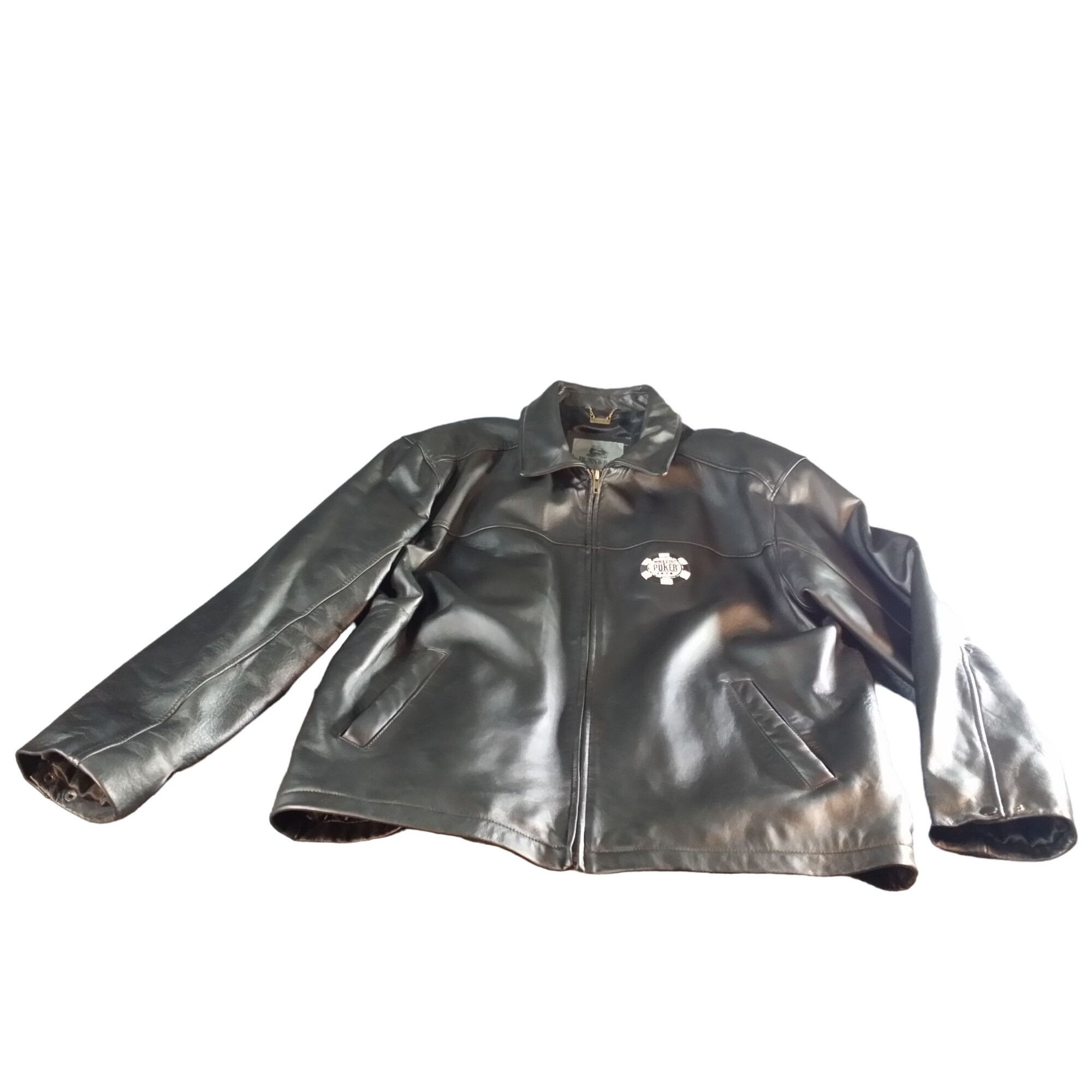 Vintage World Series Of Poker Genuine Leather Jacket Men Sz XL Black Size US XL / EU 56 / 4 - 9 Thumbnail