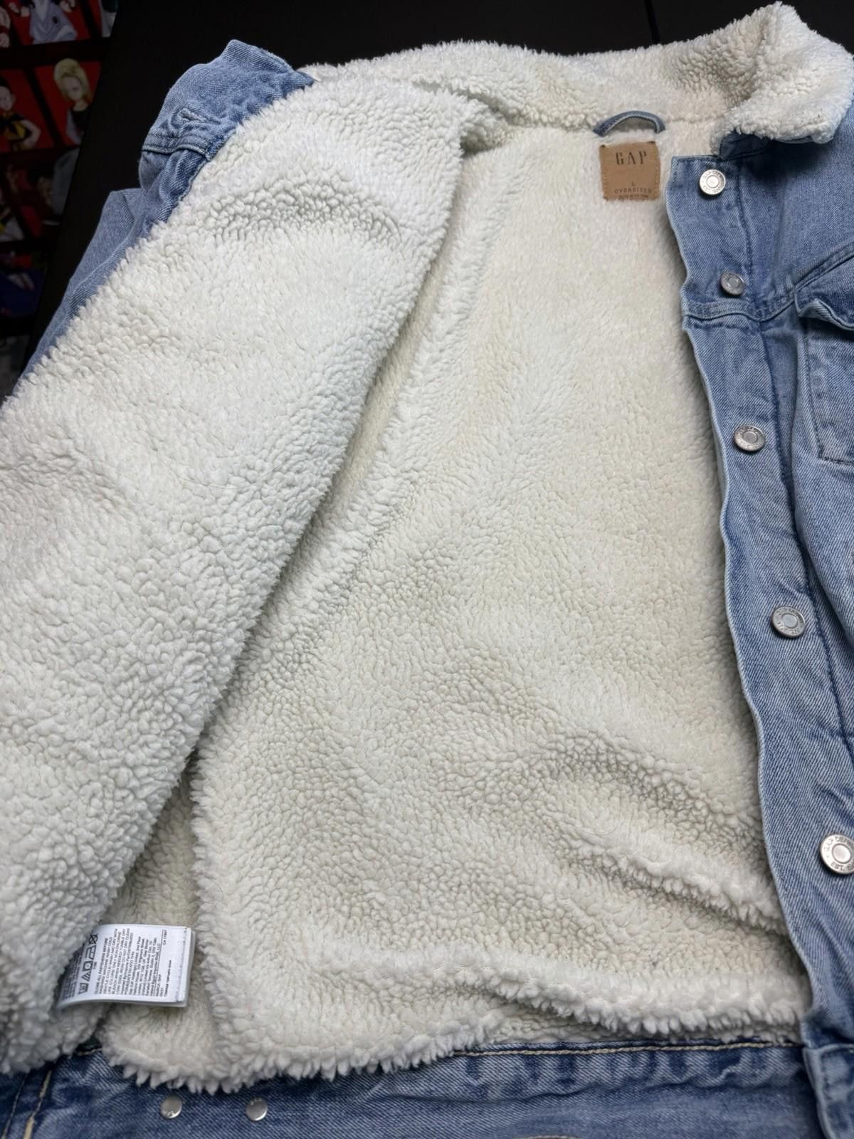 Gap Gap Light wash Denim Jacket Sherpa Fleece Lined Jacket L Size US L / EU 52-54 / 3 - 6 Thumbnail