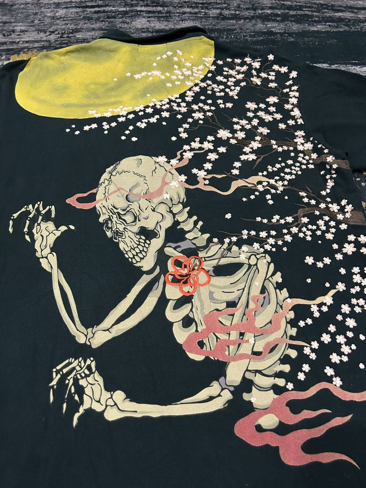 Karakuri Tamashii Japanese Oriental Brand Skull Sakura embroidered Sukajan Size US XXL / EU 58 / 5 - 4 Thumbnail