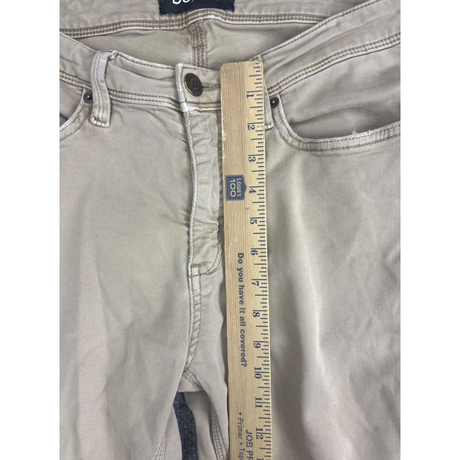 Vintage DU/ER Pants Mens 33x32 Beige Slim Fit Stretch Chino 5 Pocket Casual Tapered Leg Size US 33 - 4 Thumbnail