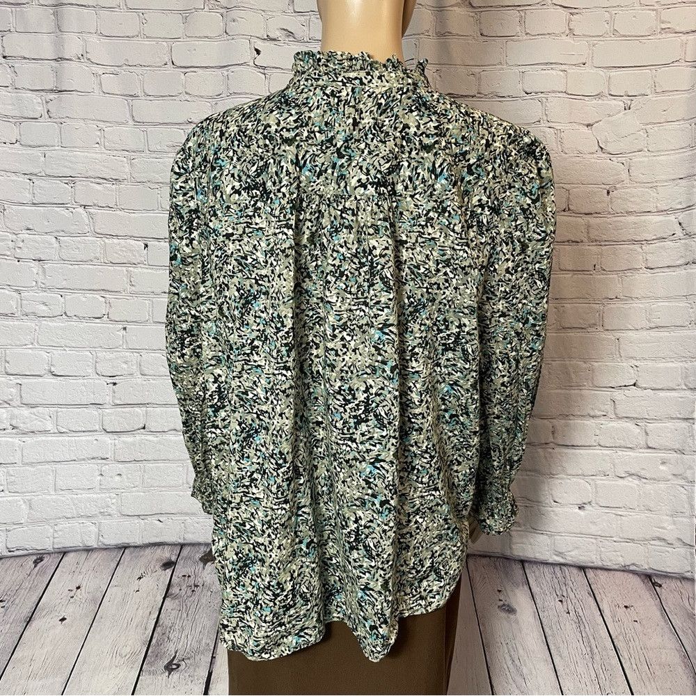 Loft Loft Floral Cotton Long Sleeve Mock Neck Blouse Size XL Size XL / US 12-14 / IT 48-50 - 5 Thumbnail