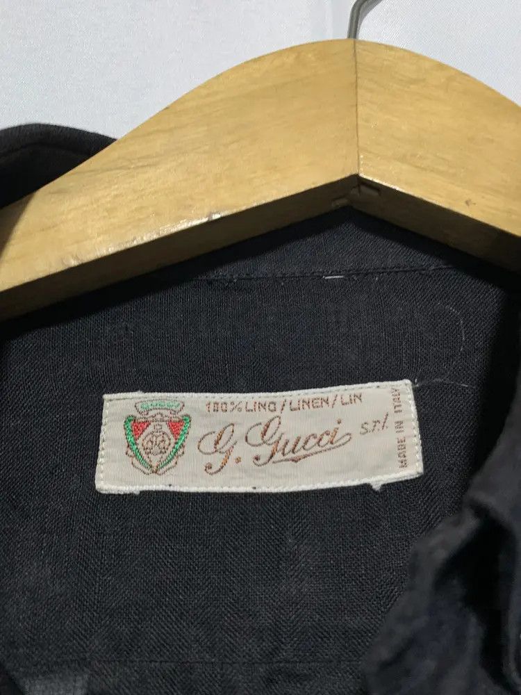Gucci *RARE* 80s Gucci Linen sheer GG black shirt Size US L / EU 52-54 / 3 - 13 Thumbnail