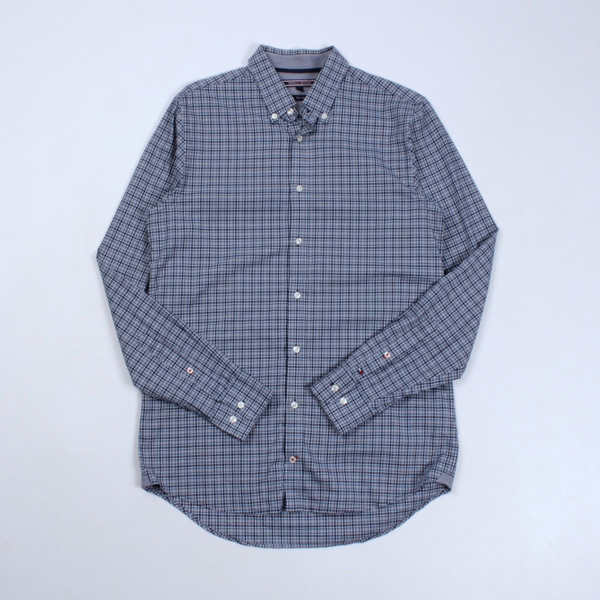 Tommy Hilfiger TOMMY HILFIGER Slim Fit Micro Plaid Long Sleeve Shirt Size US M / EU 48-50 / 2 - 1 Thumbnail